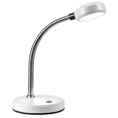 White L E D Desk Lamp with Flexible Neck isolated on a transparent background
