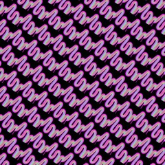 Colorful abstract pattern with wavy lines on black background  
