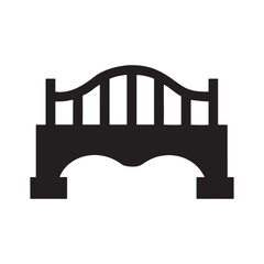 Elegant white silhouette of a bridge spanning over a calm river perfect for serene landscape designs