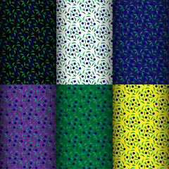 Seamless flower and leaf design for fabric printing and digital wallpapers.