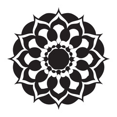 Intricate geometric mandala design with bold tribal accents and vibrant color palette