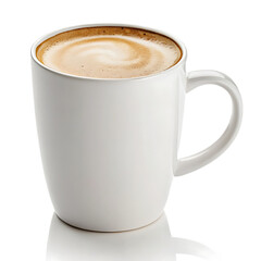 Fototapeta premium White mug with latte art isolated on a transparent background