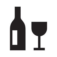 Elegant silhouette of a wine glass and bottle perfect for beverage branding and celebrations