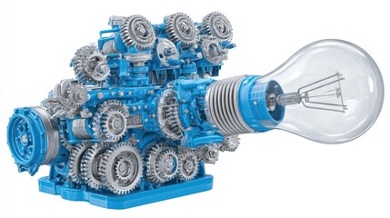 Engine with lightbulb