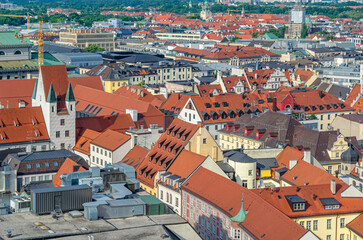 Obraz premium Aerial view of the old town of Munich, Germany
