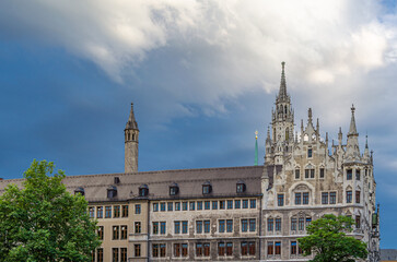 Architecture in the old town of Munich, Germany