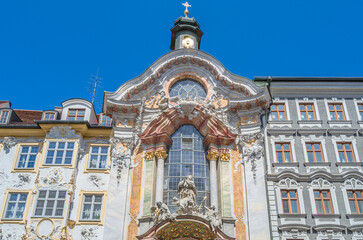 Obraz premium Baroque facade of the Asam Church (Asamkirche) in Munich, Germany