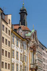 Obraz premium Baroque facade of the Asam Church (Asamkirche) in Munich, Germany