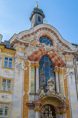 Obraz premium Baroque facade of the Asam Church (Asamkirche) in Munich, Germany
