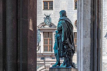 Statue of the military leader Johann Graf von Tilly in Munich, Germany