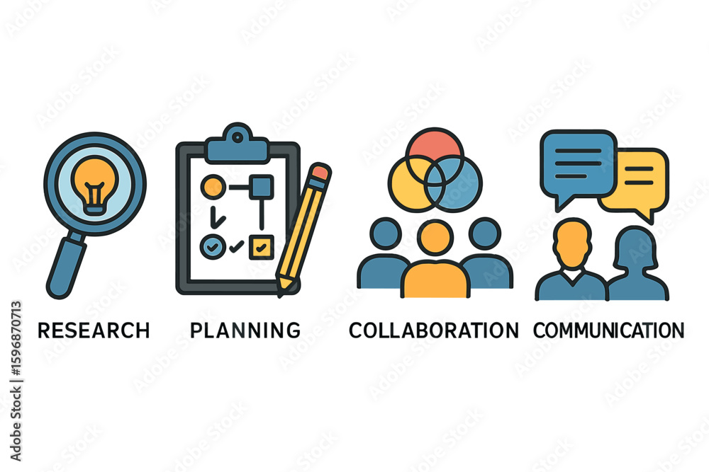 Fototapete a business infographic template is available, featuring a 4-step timeline journey and process diagra