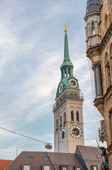View of St. Peter's Church in Munich, Germany