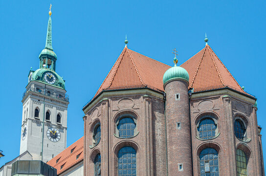 View of St. Peter's Church in Munich, Germany