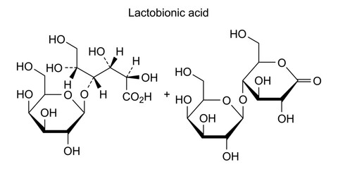 Chemical structure of lactobionic acid, drug substance
