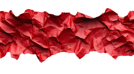 Abstract red crumpled paper with torn edges on a seamless design, perfect for texture overlays