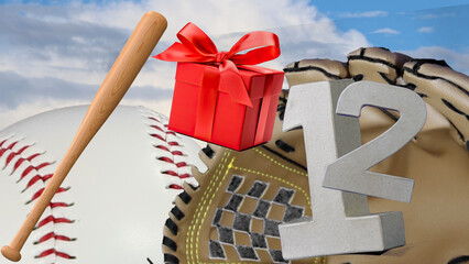 Perfect birthday card for baseball lovers' celebration, age is   12