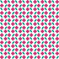 seamless pattern with pink flowers