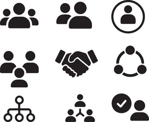 Group people handshake connection network collaboration