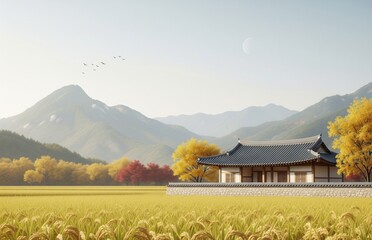Chuseok Holiday Background Design Korean Traditional