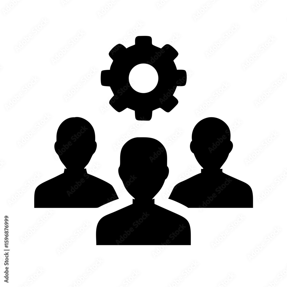Poster team management settings icon for collaboration and workflow optimization configuration process