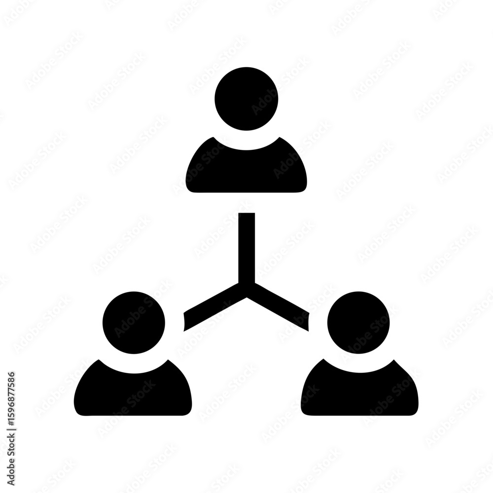 Poster network connection diagram showing hierarchy and teamwork, business structure and organization chart