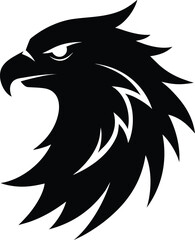 Fototapeta premium Profile Silhouette Black Silhouette Of A Eagle Moving