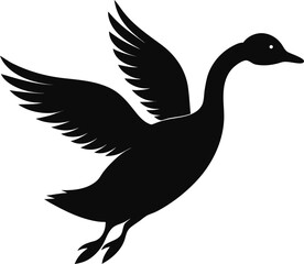 Obraz premium Profile Silhouette Black Silhouette Of A Goose Diving