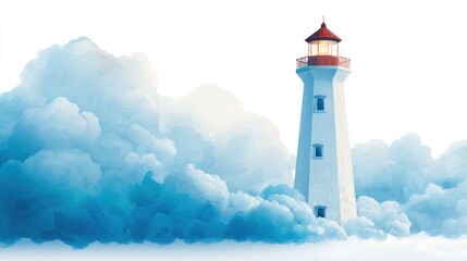 Lighthouse amidst clouds