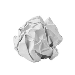 Obraz premium A single, blank white crumpled paper sheet with deep wrinkles and intricate folds, rich textured surface, isolated on a pristine transparent seamless background with extensive copy space, concept of