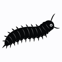 Obraz premium Sharp Edges Black Silhouette Of A Caterpillar Moving