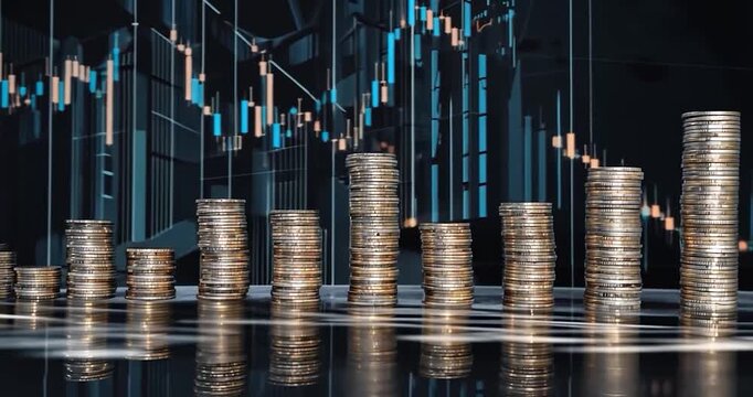 Stacked coins growth chart financial