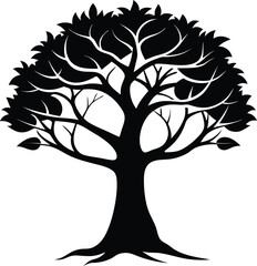 Obraz premium Smooth Edges Black Silhouette Of A Tree Roaring On