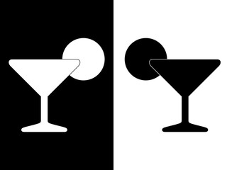 martini glass with olives