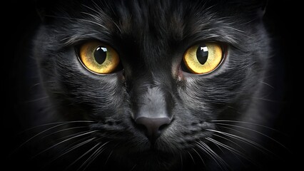 black cat portrait