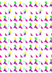 Colorful geometric pattern with triangles in various shapes and sizes  