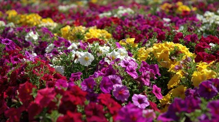 Vibrant display of multicolored flowers.