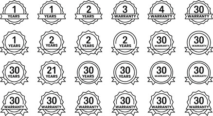 Fototapeta premium Collection of vintage anniversary and birthday badges and seals