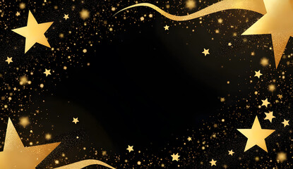 Dark modern 40th birthday celebration backdrop with black and gold theme