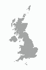 Obraz premium Vector graphic artwork suitable for print and web containing flat detailed map of UNITED KINGDOM
