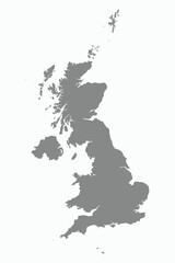 Vector graphic artwork suitable for print and web containing flat detailed map of UNITED KINGDOM