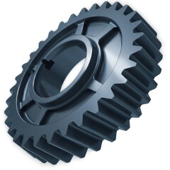 Grey Metal Gear Close Up 3D Render