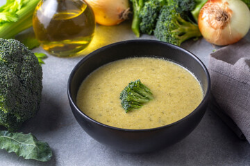 Delicious vegetable soup; broccoli soup.