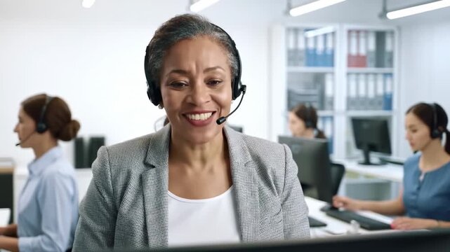 Smiling customer service rep