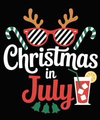 Christmas In July T Shirt Summer Beach Vacation