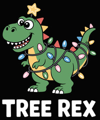 Tree Rex Funny Xmas Trex Christmas Dinosaur © Puddin98