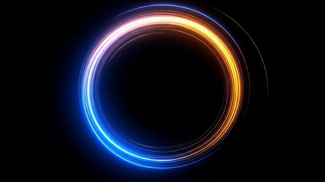 Abstract Neon Circle Motion Graphic Design