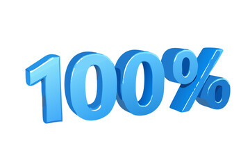 3d rendering of a blue percent sign