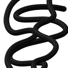 Black abstract curved line pattern in minimalist design  