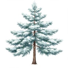 Fototapeta premium Snow Covered Blue Pine Tree in Winter