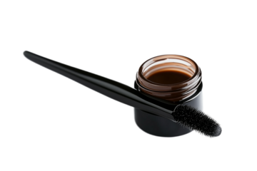 Brow gel with applicator on the white background